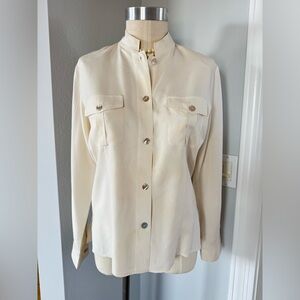 100% Silk Vintage Silk Appeal Buttondown Top Large